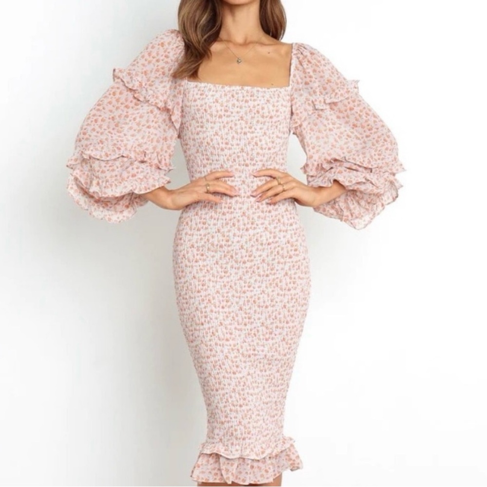 Petal & Pup Pink Sheath Dress with Bishop Sleeves